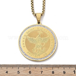 Collares colgantes de rhinestone de acero inoxidable 201 para mujer&nbsp;NJEW-U021-02G