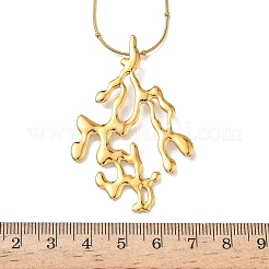 Colliers pendentifs en forme de corail en acier inoxydable 304 pour femmes&nbsp;NJEW-L467-04G