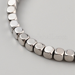 Pulsera elástica con cuentas de cubo de plástico ccb&nbsp;BJEW-WH0023-04-P