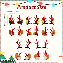 10 paire de pinces à cheveux en tissu et en alligator en fer sur le thème de Noël&nbsp;MRMJ-AN0001-02