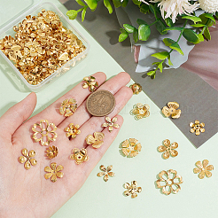 100 Stück 10 Stile Messingperlenkappen für DIY Haarschmuck&nbsp;KK-PH0005-72