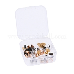 24 piezas 4 colores fornituras de aretes de acero inoxidable&nbsp;STAS-ZZ0001-01C