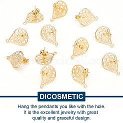 6 paire de boucles d'oreilles à tige en laiton&nbsp;KK-DC0001-29