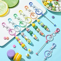 Porte-clés en alliage de perles&nbsp;KEYC-CJ0001-10