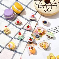 12 Stück 12 Stile süße Anstecknadeln aus Harz mit Obstkuchenmotiv&nbsp;JEWB-CJ0003-11