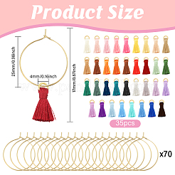 DIY-Sets zum Basteln von Weinglas-Anhängern mit Polyesterquasten&nbsp;DIY-CA0006-93