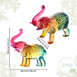 Decorazioni espositive in acrilico a forma di elefante&nbsp;DJEW-WH0015-129A