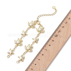 Sommerstrand Armband aus Edelstahl 304 mit Schildkröten- und Seesternmotiven&nbsp;AJEW-JB01612