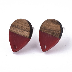 Ohrstecker aus Harz und Walnussholz&nbsp;MAK-N032-002A-B04