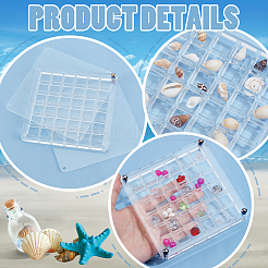 36 Gitter Acrylschale Aufbewahrungsbox mit Deckel&nbsp;ODIS-WH0061-46