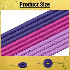 10 Strang 3 Farben flache runde handgemachte Polymer Clay Perlen&nbsp;CLAY-SZ0002-03A