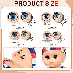 4 Paar Puppenaugen aus Kunststoff in 4 Stilen&nbsp;FIND-PH0028-38