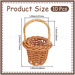 Mini panier en plastique imitation rotin&nbsp;AJEW-WH20027-326A