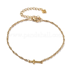 Bracciali a maglie incrociate in acciaio inossidabile 304&nbsp;BJEW-JB11699-01