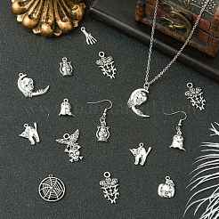 100 pièces 10 styles pendentifs en alliage de style tibétain sur le thème d'Halloween&nbsp;FIND-CJ0004-45