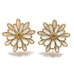 Orecchini a bottone con fiori in acciaio inossidabile 304 per donna&nbsp;EJEW-R023-02G