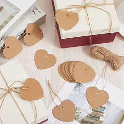 100 étiquette cadeau en papier avec bordure en dentelle en forme de cœur&nbsp;CDIS-CP0001-01B