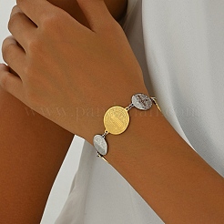 201 bracciali a maglie rotonde in acciaio inossidabile per donna&nbsp;FF1635-1