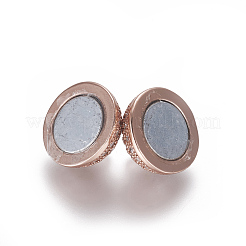 Fermagli magnetici in ottone con micro pavé di zirconi cubici con passanti&nbsp;ZIRC-L082-E-01-RG