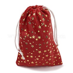 Sacs de rangement en velours de Noël estampés à l'or&nbsp;ABAG-Q053-01A-03A
