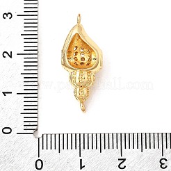 Messing Micro Pave klare Zirkonia Muschelförmige Verbinder Charms&nbsp;KK-A266-27G