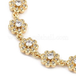 Pulseras de eslabones de circonita cúbica con micro pavé de latón para mujer&nbsp;BJEW-U013-01G-07
