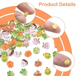 100 Stück 10 Stile Cartoon transparente Harz Cabochons&nbsp;CRES-FS0001-20