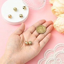 6 pièce 3 styles de perles rondes en laiton micro pavées de zircone cubique&nbsp;KK-CJ0003-49