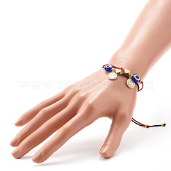 Set di braccialetti con cordone di perline cuore malocchio per donne ragazza&nbsp;BJEW-JB06770