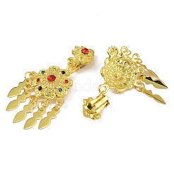 Orecchini a clip con strass in lega di zinco della Boemia&nbsp;EJEW-C089-02C-G