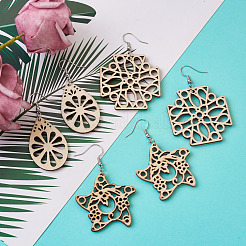 Bricolage estampes filigrane balancent des kits de fabrication de boucles d'oreilles&nbsp;DIY-TA0003-12P