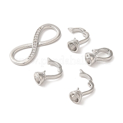 Messing Micro Pave klare Zirkonia Falte über Verschlüsse&nbsp;KK-A227-08P