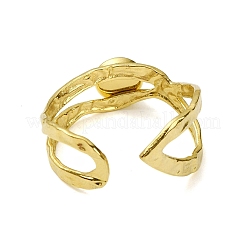 Anillos de dedo de amazonita natural redondos con revestimiento iónico (IP)&nbsp;RJEW-H233-01G-02
