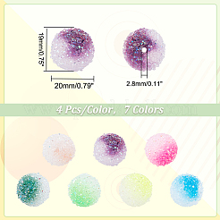28 Stück 7 Farben mattierte Acrylperlen&nbsp;MACR-PH0002-19