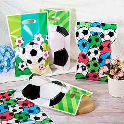 30 Stück rechteckige Geschenk-Aufbewahrungstaschen aus Kunststoff in 3 Stilen mit Fußball-Aufdruck und Lochgriffen&nbsp;ABAG-TA0001-82