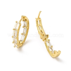Orecchini a cerchio rettangolari con zirconi&nbsp;EJEW-E270-09G-01