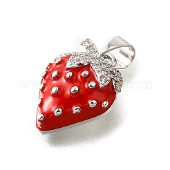 Micro pavé de zircone cubique transparent en laiton avec pendentifs en émail&nbsp;KK-G529-04P