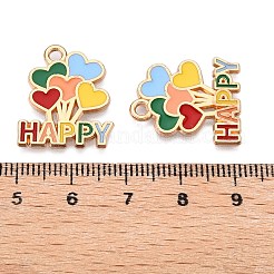 Pendentifs en émail d'alliage plaqué or léger&nbsp;FIND-T009-04-RS