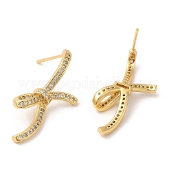 Boucles d'oreilles à nœud en zircone cubique&nbsp;EJEW-Q769-06G