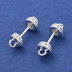 Ciondoli connettore in ottone con micro pavé di zirconi chiari&nbsp;KK-B134-43S