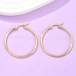 Boucles d'oreilles créoles en acier inoxydable 304 avec placage ionique (IP)&nbsp;EJEW-N0016-11G-E