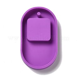 Moldes de silicona para colgantes ovalados diy&nbsp;AJEW-A034-01