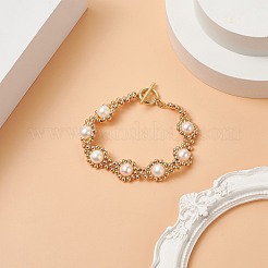 Armband mit Naturperlenperlen&nbsp;BJEW-JB09079