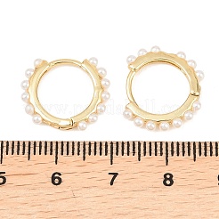 Pendientes de aro redondos de latón y ABS con perlas de imitación&nbsp;EJEW-A156-07G