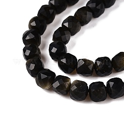 Natürliche goldenen Glanz Obsidian Perlen Stränge&nbsp;G-N342-110