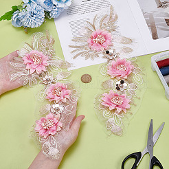 2 Stück Blumen-Stickgarn aus Polyester zum Aufbügeln/Aufnähen&nbsp;DIY-ME0001-67A