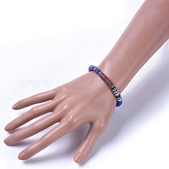 Braccialetti elastici di perle di argilla polimerica heishi&nbsp;BJEW-JB04450-01