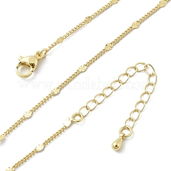 Collares de cadena trenzada con disco de latón&nbsp;NJEW-A042-09G
