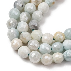 Colliers de perles d'amazonite naturelle en forme de fleur&nbsp;G-B191-A03-6mm