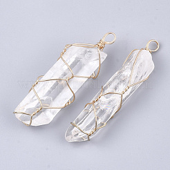 Gros pendentifs en cristal de quartz naturel&nbsp;G-S344-55